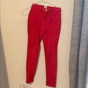Vibrant Red Kids Jeans